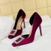 3287-3K63 Fashion Banquet Small Shallow Mouth Xishi Velvet Sparkling Water Diamond Square Head Side Empty High Heel_vogvips.com