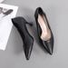 wangjia Wangjia For Women Sole Black High Heels Stiletto Professional Attire Pointed Toe Low Heel Soft Leather_vogvips.com