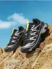 Women Minimalist And Mens White Mesh Outdoor Hiking Shoes With Black Graphic Print_vogvips.com