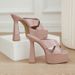 Summer Fashion High Heeled Women's Sandals Model Patent Leather Cross Strap Chunky Heel Size 42 European And American Style Foreign Trade Shoes_vogvips.com