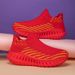 Green Platform Knit Sneakers Men Women Trainers Breathable Socks Men's Running Shoes Comfortable Slip-on Women's Sports Shoes_vogvips.com