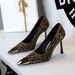 Women S Pointed Toe High Heels Glossy Patent Leather Stiletto Pumps With Metallic Accents For Evening Parties_vogvips.com