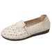 Breathable Hollow Women's Doudou Shoes Soft Sole Soft Surface Woven Fabric Comfortable Flat Sole Single Shoe_vogvips.com