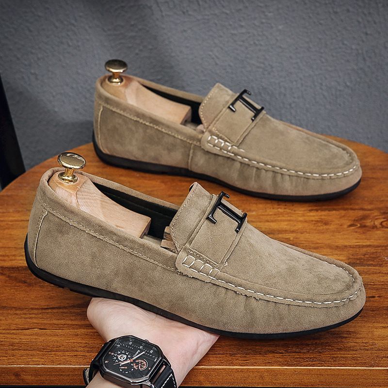Men’s Shoes Summer New British Style Fashion Trend Slip On Lazy Shoes Casual Dou Shoes_vogvips.com