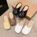Korean-style Pleated Retro Half-slippers For Women, Spring And Summer Outdoor Closed-toe Flat Mules, 2025 New Model_vogvips.com