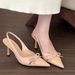 High Heel For Women 2025 Summer New French Style Cloed Bow Pointed Toe Stiletto Shallow Mouth Fahion Veratile_vogvips.com
