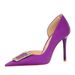 626-K8 Style Banquet Thin Heels, Shallow Mouth, Pointed Side Hollow, Sexy And Slim Metal Water Diamond Buckle High Heel_vogvips.com