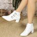 326-89 Fashion Pointed Coarse Heel Warm And Elegant Highlighting Denim Women's Boots_vogvips.com