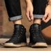European Warm Series Martin Genuine Soft Sole Wear-Resistant Casual British Style Work Men's High-Top Leather Boots Safety Shoes_vogvips.com