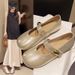 Flat Single Shoes Women's Spring Mary Jane Shoes French Gentle Style Evening Shoes Small Leather Shoes Beanie Shoes_vogvips.com