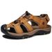 Summer Large-Dock Layered Cowhide Casual Shoes Breathable, Non-Slip, Quick-Dry Outdoor Beach Sandals For Men_vogvips.com