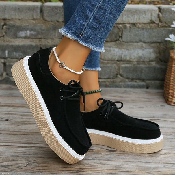 Large Size For Autumn And Winter 2023 Women's , Canvas Tie Up Thick Soles, Casual Round Toe, Thickened Warm Cotton_vogvips.com
