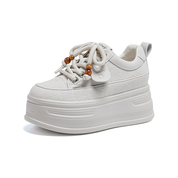 825-126 New Summer Women's Thick Sole Hollow Dopamine Dad Shoes Casual White Sneakers_vogvips.com