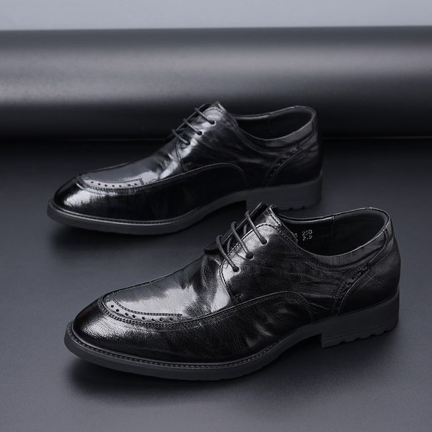 Men's leather shoes Business dress top layer sheepskin men's shoes_vogvips.com