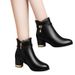 Martin For Women New Short Mid-Heel Chunky Heel Autumn Winter Fleece-Lined Warm Versatile Cotton Women's Boots_vogvips.com