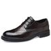Euro Step First Layer Sheepskin Autumn Business Formal Leather Men Brogue Carved Fashion Casual Lace-up Men's Shoes_vogvips.com