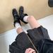 Cowhide Version~5cm Hidden Heel Design Sense Ballet Bow Mid-Calf For Women With Belt Buckle Square Toe Elegant Slouch_vogvips.com