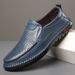 Suitable For All Seasons New Top Layer Cowhide Loafers Genuine Casual Men's Hollow Leather Sandals Driving Dad Shoes_vogvips.com