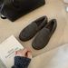 Niche Velvet Light Mouth Suede Lazy Loafers Women's Flat-bottomed Warm Cotton Shoes_vogvips.com