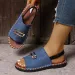 Flat Bottomed Beach 2026 Summer New Metal Plus Size Cloth Sandals_vogvips.com