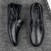 Men's Shoes Genuine Leather Business British Style Casual Soft Soled Leather Shoes Men's Soft Soled Slip On Black Loafers Trendy Shoes_vogvips.com