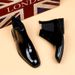 Chelsea Boots Men's Glossy Leather Boots Small Square Head Short Boots High Top Business Leather Shoes Patent Leather Men's Boots_vogvips.com