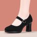 Cheongsam Soft-soled Cloth Shoes Model Non-slip Black Single Shoes Work Shoes High Heels Dancing Mother_vogvips.com