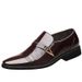 Zhengou Summer Breathable Men's Soft Sole British Pointed Business Casual Hollow Leather Shoes Daily Hole Sandals_vogvips.com