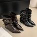 2025 Summer New Pointed Toe Retro Martin Design Sense Wrinkled Slouch Soft Leather Slimming Wide Tube Boots For Women_vogvips.com