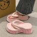 EVA Thick Soled Herringbone For Women, New 3D Height Increasing Cute 2025 Summer Fashion Trend Slippers_vogvips.com