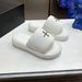 2026 Celebrity High Style Version Cross Flower Black Balloon Sandals Leather One-Word Slippers Thick Sole Height Increas_vogvips.com