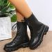 Shoes New Round Head Lace Up Thick Bottom Mid Tube Boots European And American Fashion Motorcycle Boots_vogvips.com