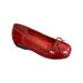 Lancui Bowknot Red Single French Style Women's 2025 Spring New Loafers Hidden Wedge Grandma Shoes_vogvips.com
