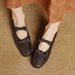 College Style Retro Soft Leather Bow Mary Jane Versatile Square Toe Flat Single Shoes For Women 2025 New Model_vogvips.com