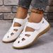 Cross-border Plus-size Cross-woven Closed-toe Sports Sandals, Velcro Flat Shoes, Women's Roman Sandals_vogvips.com