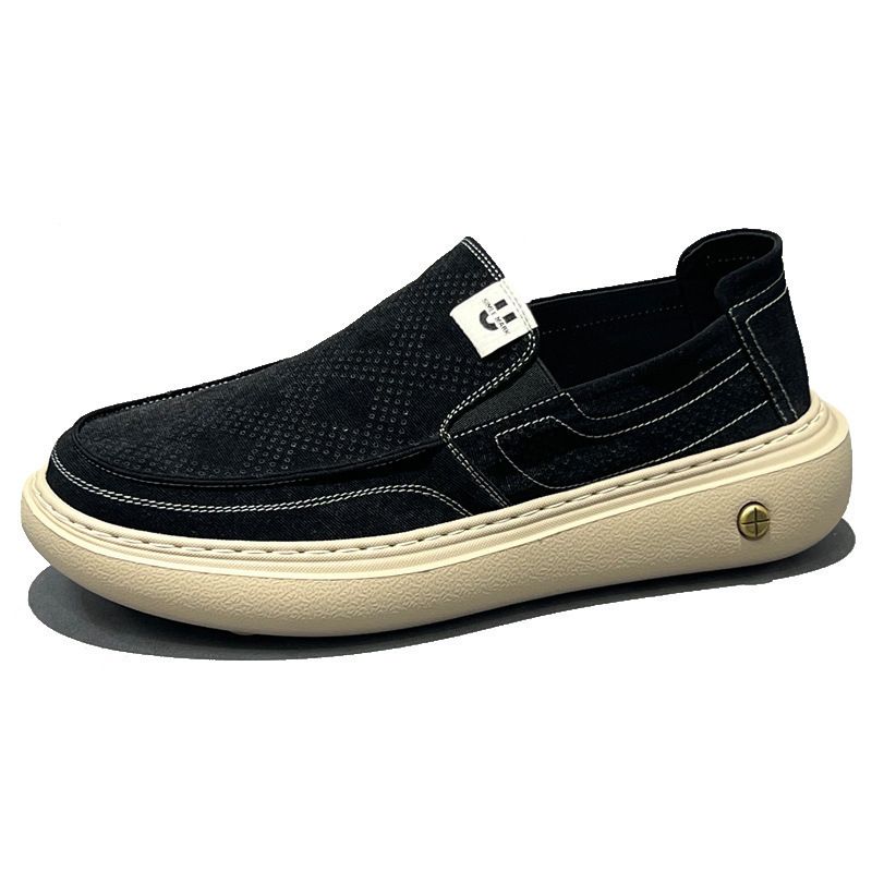 Slip-on Canvas Shoes For Men, New Summer Breathable Fisherman Shoes, Trendy Linen Casual Driving Loafers_vogvips.com