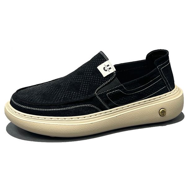 Slip-on Canvas Shoes For Men, New Summer Breathable Fisherman Shoes, Trendy Linen Casual Driving Loafers_vogvips.com
