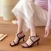 Elegant Black Rhinestone Square-toed Sandals With Stiletto Heels, Simple Sophisticated Design For Professional And_vogvips.com