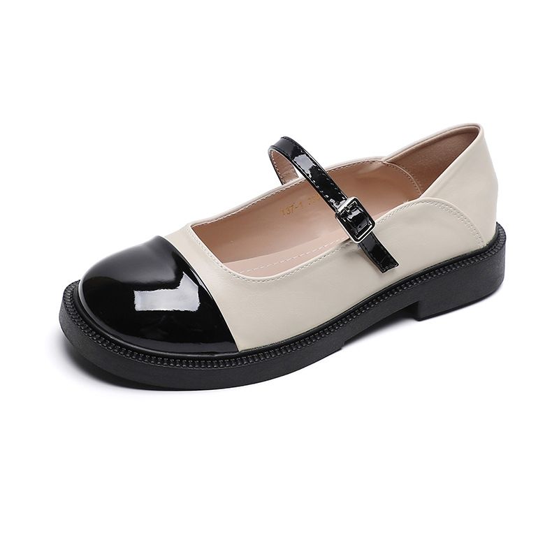 thick-soled Mary Jane Shoes Women's Retro Soft-soled Single Shoes Thick Heel Jk College Style Large Size Women's Shoes_vogvips.com