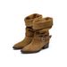 2025 Autumn Winter New Style Solid Color Pointed Toe Mid-Calf Mid-Heel Wrinkled Western Cowboy Slouch Boots_vogvips.com