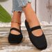 New Oversized Hollow Fly Woven Flat Sole Single Shoe For Women, Breathable Sleeve Feet, All Season Square Toe Work Shoes_vogvips.com
