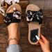 Women's Fashionable Non-Slip Wear-Resistant College Vacation Beach Style Bright Diamond Flower Flat Heel Flip Flops_vogvips.com