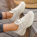 Spring Summer Breathable Mesh Sport Women Slip On Hollow Out Knitted Flats Shoes Woman Plus Size 43 Thick Sole Sneakers_vogvips.com