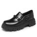 Spring 2023 British Style Leather Platform Low Set Foot Loafers A Slip-on Casual Men's Shoes_vogvips.com