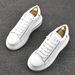 Spring And Autumn Men's New Casual Low-top Cowhide Multi-functional High White Shoes Trend Plate_vogvips.com