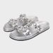 Women's Black Rhinestone Embellished Flat Sandals Fashionable Casual Slippers with Thick Sole And Racerback Design Summer Arrival_vogvips.com