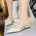 599-10 French Fairy-style Pearl Chain Slip-on Shoes For Women, Comfortable Versatile, With A High-end And Elegant Feel_vogvips.com
