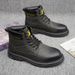 European Warm Series Martin 2025 Autumn Winter New High-top British Yellow Mid-top Men's Boots Outdoor Trendy Style_vogvips.com
