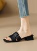 European Style~Super Soft~Square-Toed Chunky Heel For Women 2026 New Fashion Casual Versatile Low-Heel Slide Sandals_vogvips.com