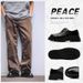ShoeVault Men's Derby Thick Sole Height Increasing Black Round Toe Commuter Cleanfit British Style Casual Leather Shoes_vogvips.com